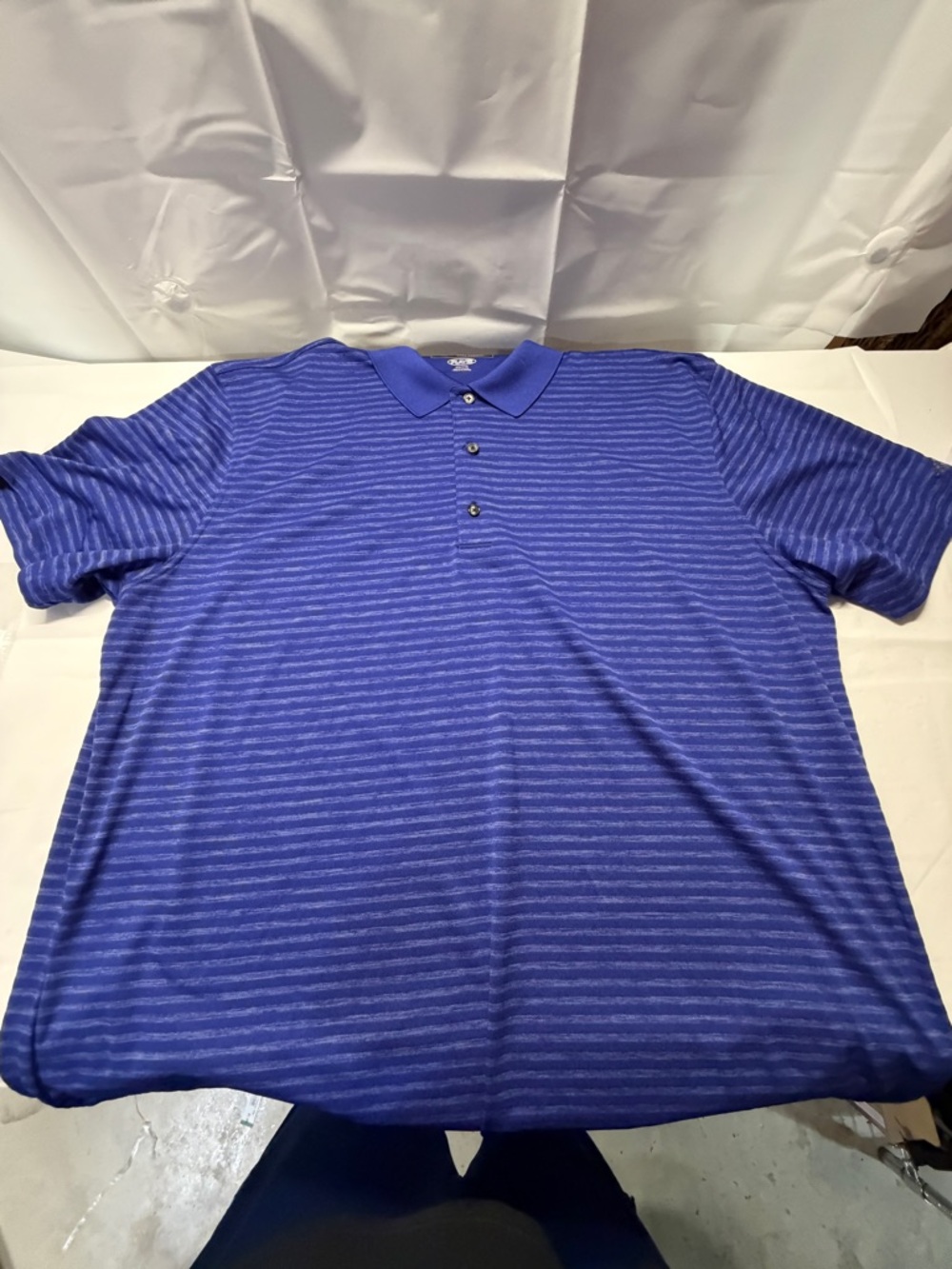 Greg Norman Collection Men's‎ Cobalt Blue Striped Performance Polo - Picture 2 of 9
